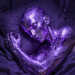 Pure Potassium metallic purple cold aura Sleep shine style of Okusora Keita
