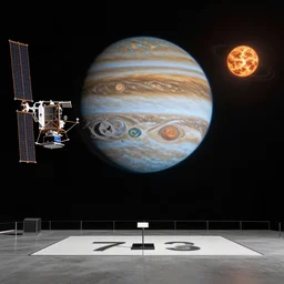 Installation art. Using data from a NASA exoplanet space telescope, scientists discovered a Jupiter-like world 379 light-years from Earth, orbiting a star similar to our Sun.  by Erin Hanson spirited