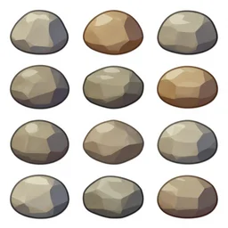 boulder stones clipart vector design illustration. stones set. video game asset, 1 6 bit, high poly, vector clipart print