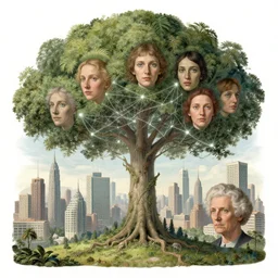 non binary future world, sustainable cities in a harmonious coexistence, plume is connecting to the web through the tree, 1 6 mm portrait by maria sibylla merian, derek jarman, barbara hammer 4 k, 8 k, perfect faces