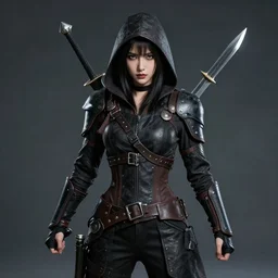 photo of a female assassin warrior with daggers