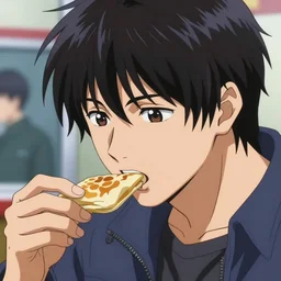 close up photo ryosuke takahashi getting food at a drive - through, initial d anime, initial d anime 1 0 8 0 p, initial d stage 3, detailed anime face