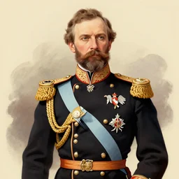 An illustration of The Emperor Wilhelm II of Germany, German Emperor, illustration by Daiana Ruiz, digital art