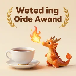 fire breathing dragon, the dragon is tiny and near a teacup, fantasy art, artstation, cozy, award winning, stunning drawing, Unreal engine 5, 4k, raytracing, beautiful lights effects on the fire, light transport