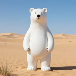 white bear in the desert by beeple