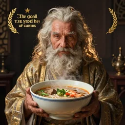 the man known as the god of soup, digital art, epic