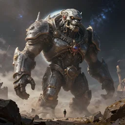 space giant, fantasy apocalypse, digital art, 4 k, mmo