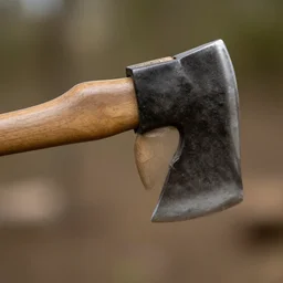 high quality photo of a domestic axe, photography 4k, f1.8 anamorphic, bokeh, 4k, Canon, Nikon