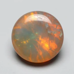 solid fire opal carved into the shape of a circle