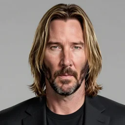 A still of Keanu Reeves with blond hair as John Constantine, award winning photo, unreal engine, highly detailed features