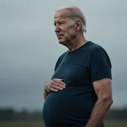 hyper realistic, high detail photo of joe biden pregnant, beautiful, dreary lighting