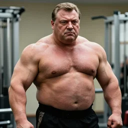 lech kaczynski as a bodybuilder, photorealistic