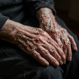 close up still of an elderly womans hands