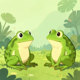 two frogs discuss a new home