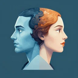 visualize madness and genius, digital illustration