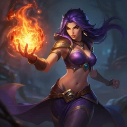 The sorceress casting a fire ball, league of legends, tiny abdomen & inflated hips body, deeply well drawned 👁️👁️💪💪🖐🖐🦵🦵, highly detailed, digital painting, artstation, concept art, smooth, sharp focus, illustration, ArtStation, art by 100% Hearthstone