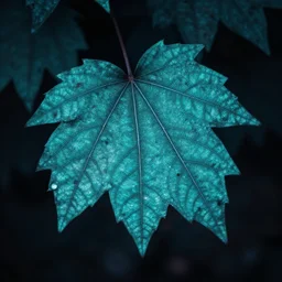 turquoise leaves kintsugi, twilight, eerie, dark colors, 8 k hd, very detailed, high quality