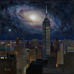 galactic metropolis by Edward Hopper