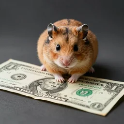 hamster on a us dollar bill