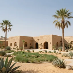 biophilia architecture in the desert, plants, oasis