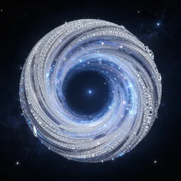 intergalactic stargate portal in the middle of a starry night, with a swirling vortex of energy and light, style of cubic zirconias