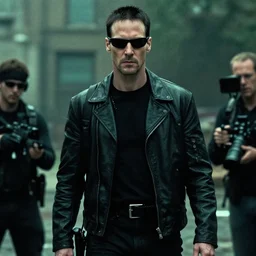 picture of andrew tate as neo on the set of the matrix ( 1 9 9 9 )