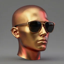 a head made out of melting metal, it is of brown and golden and red color, it is wearing sunglasses and a hat, there are flowers all around it, blue paint melting, vogue cover style, greg rutkowski style, demonic style, artgerm style