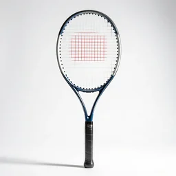 oversized tennis racket, photorealistic, isolated on a pure white background, centered, entire object in frame, sharp focus, soft studio lighting