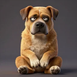 very serious humanoid dog with the legs crossed in front of his face like mr. burns in the simpsons thinking about evil plans, digital art, hyperrealistic, greg rutkowski, global ilumination, high quality
