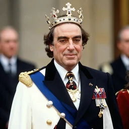Silvio Berlusconi Is crowned queen of England, photo-realistic, 8k, historical photo