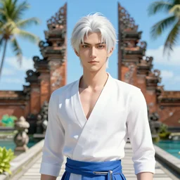 character portrait of the diamond herald at a tropical ocean temple, hidari, color page, tankoban, 4K, tone mapping, Akihiko Yoshida.