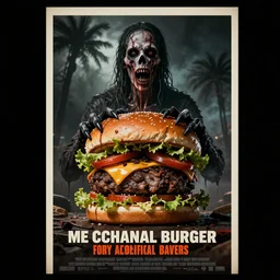 mechanical burger psychological horror vintage movie poster