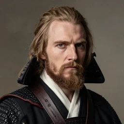 realistic detailed portrait of a scandinavian! samurai by Gregory Crewdson, Irving Penn, Rembrandt, Alex Horley and Jimmy Nelson!
