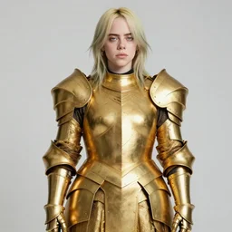 billie eilish in golden armor