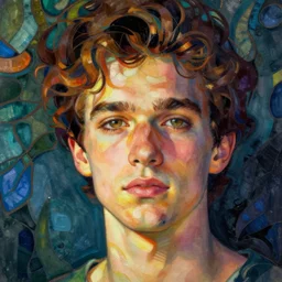 a portrait, art by james jean, cloisonne,