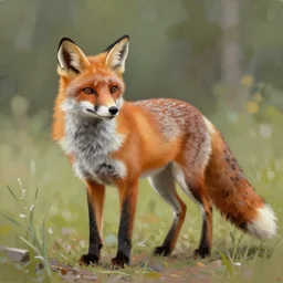 a painting of a fox