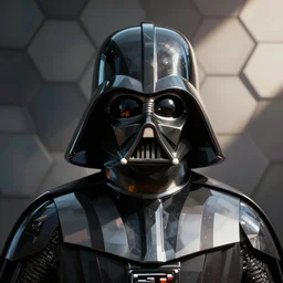 Darth vader, hard edges, geometric shapes, hexagons, wallpaper, artstation