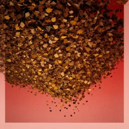 leaves fall from the ceiling like a thousand pieces of human skin, red sky, style by david lynch