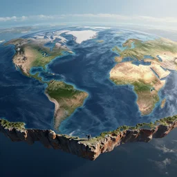 diskworld, flat earth society, flat, edge of the world, point of no return, realistic, matte painting, unreal engine, 8k, wide angle, f12, paul kidby, james gurney and greg rutkowski, trending on artstation