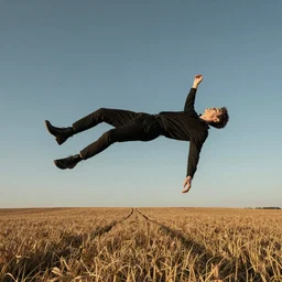fashion editorial falling from the sky. wide angle shot. highly detailed.