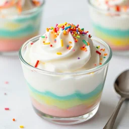 rainbow yogurt with sprinkles