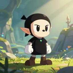 link from legend of zelda in the style of cuphead
