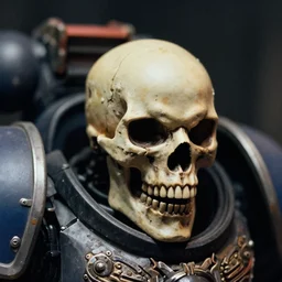 warhammer 40K servo-skull, hyper-realistic, headshot, cinematic, cinestill 400t film