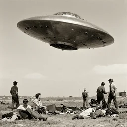 UFO Crash. 1940s photograph