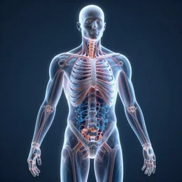 a see through torso of a bio - electrical humanoid