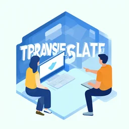 isometric flat art graphic for translate to portuguese that is exciting and promotional