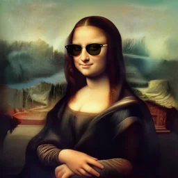 mona lisa with sun glasses by salvatore dali