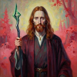 A very detailed surreal fantasy oil painting of Jesus Christ as Lord Voldemort by Manjit Bawa, trending on artstation, infrared color scheme.
