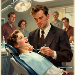 concept art, a beautiful highly detailed 1 9 4 0 s dentist in hunt showdown style, cinematic colors, realistic shaded lighting poster by ilya kuvshinov, magali villeneuve, artgerm, jeremy lipkin and michael garmash and rob rey