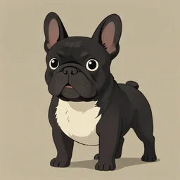 black french bulldog, studio ghibli